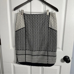 J. Crew black and white graphic skirt, size 8, fully lined, spring, office